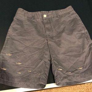 Navy Vineyard Vine shorts with white sharks